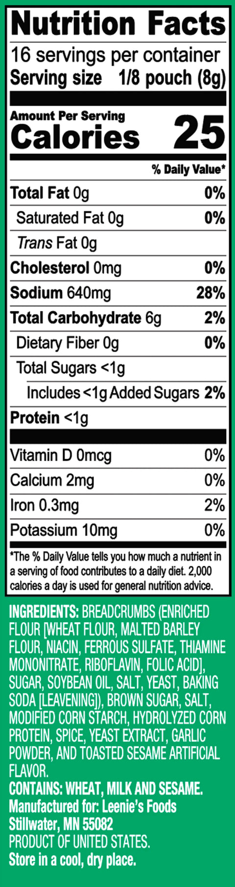 Leenies Foods Coating & Seasoning Mix For Sesame Ginger - 1 ea