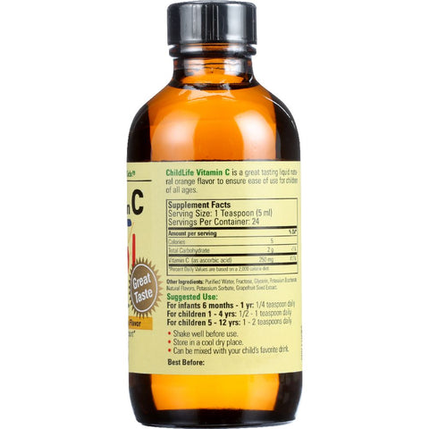 Childlife Essentials Liquid Vitamin C Orange Flavor - 4 oz