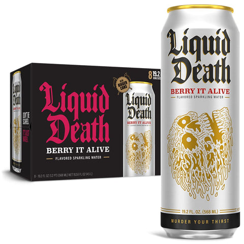 Liquid Death Berry It Alive Sparkling Water 8Pack - 19.2 fl oz