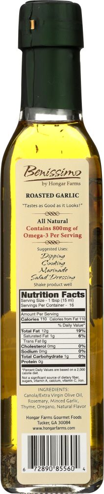 Benissimo Naturals Roasted Garlic Oil - 8.1 oz