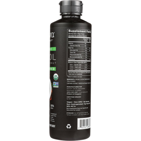 Nutivia Organic MCT Oil Unflavored - 16 oz