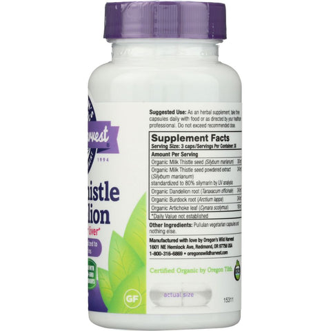 Oregons Wild Harvest Milk Thistle Dandelion - 90 ct