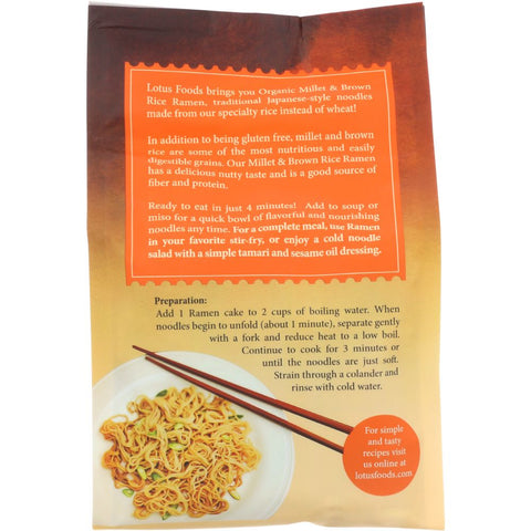 Lotus Foods Organic Millet And Brown Rice Ramen Noodles - 4 pk