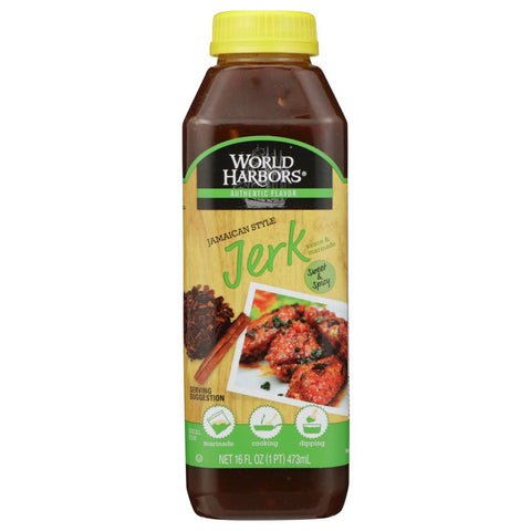 World Harbors Jamaican Style Jerk Marinade & Sauce - 16 oz | Pantryway