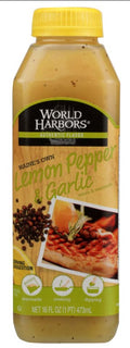 World Harbors Maines Own Lemon Pepper & Garlic Sauce & Marinade - 16 oz | Pantryway