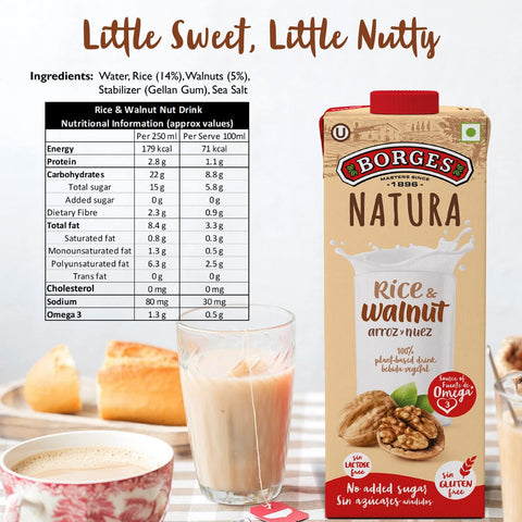 Borges Natura Rice And Walnut Drink - 33.8 oz
