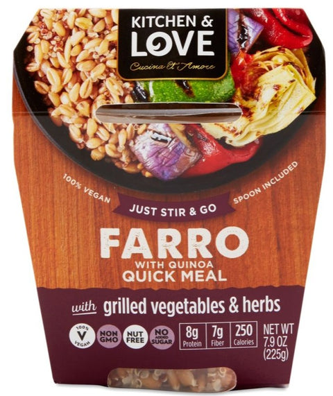 Kitchen & Love Farro With Quinoa Grilled Vegetable & Herb Meal - 7.9 oz | Cucina & Amore |Pantryway