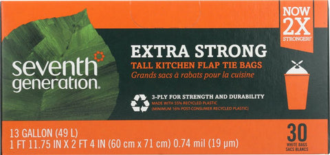 Seventh Generation Tall Kitchen Bags 13 Gallon 2-Ply - 30 Bags