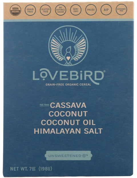 Lovebird Cereal Grain Free Unsweetened O's - 7 oz | lovebird cereal | lovebird cereal where to buy | eat lovebird cereal | lovebird grain free cereal | lovebird unsweetened cereal | Lovebird | lovebird aip cereal | Pantryway