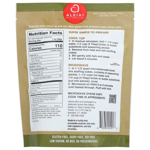 Aleia's Stuffing Mix Seasoned Poultry - 5.5 oz