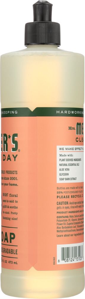 Mrs Meyer's Clean Day Liquid Dish Soap Geranium - 16 oz.