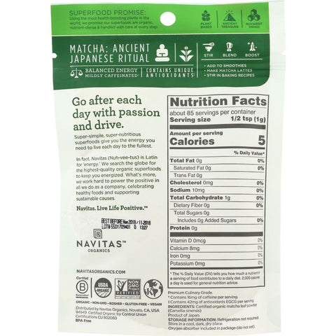 Navitas Organic Matcha Powder - 3 oz