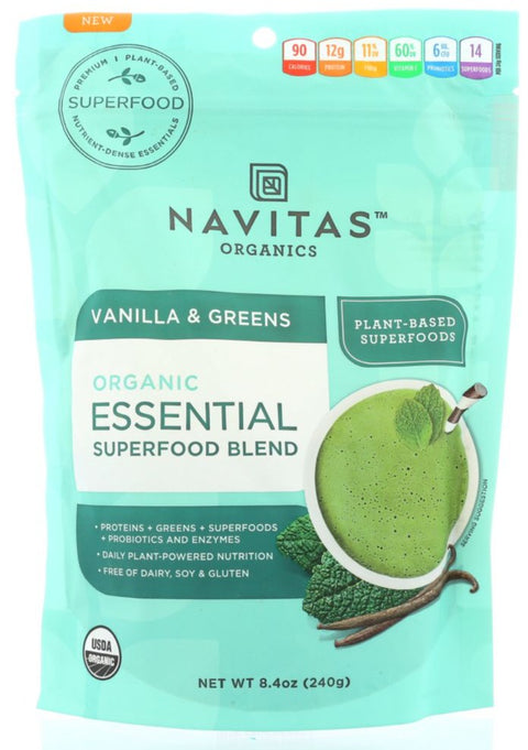 Navitas Organic Essential Superfood Blend Vanilla & Greens - 8.4 oz | Pantryway