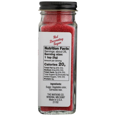 Watkins Red Decorating Sugar - 4.70 oz