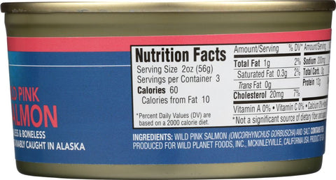 Wild Planet Wild Pink Salmon - 6 oz