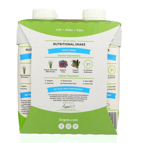 Orgain Organic Nutritional All In One Nutritional Shake Iced Cafe Mocha - 4pk