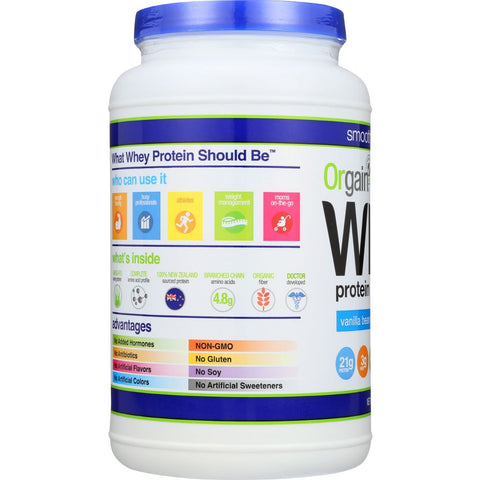 Orgain Grass Fed Whey Protein Powder Vanilla Bean - 1.82 lb