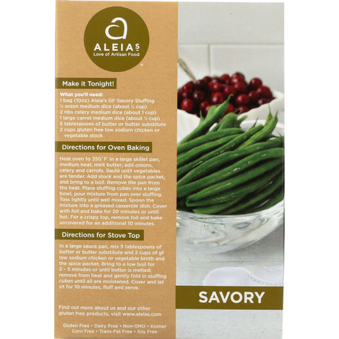 Aleia's Gluten Free Savory Stuffing Mix - 10 oz