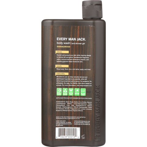 Every Man Jack Body Wash & Shower Gel Sandalwood - 16.9 oz