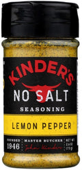 Kinder's No Salt Lemon Pepper Seasoning - 2.6 oz | kinders no salt seasoning | kinders salt free seasoning | kinders no salt lemon pepper | Pantryway