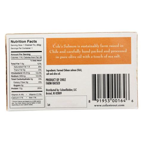 Cole's Salmon Smoked Salmon In Olive Oil - 3.2 oz