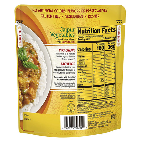 Tasty Bite Indian Jaipur Vegetables - 10 oz