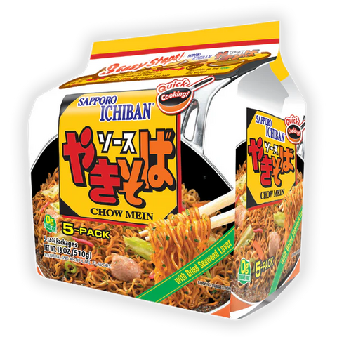 Sapporo Ichiban Chow Mein Yakisoba - 5 ct | Pantryway
