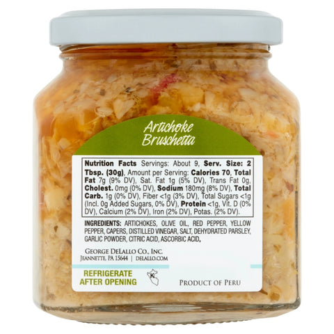 Delallo Artichoke Bruschetta - 10 oz