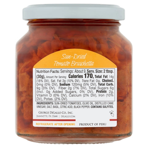 Delallo Sun Dried Tomato Bruschetta - 10 oz
