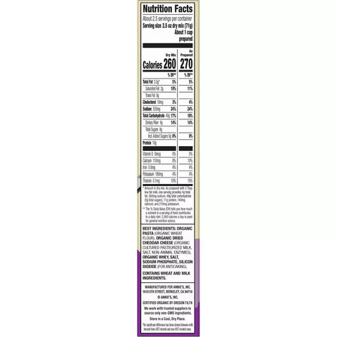 Annie's Homegrown Organic Shells and White Cheddar Macaroni and Cheese - 6 Oz