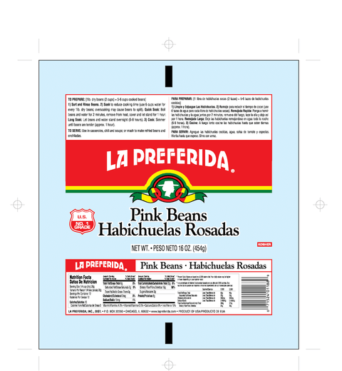 La Preferida Pink Beans Habichuelas Rosadas - 16 oz