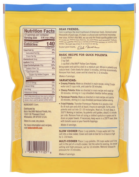 Bob's Red Mill Yellow Corn Polenta - 24 oz.