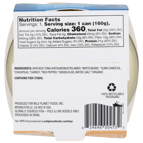 Wild Planet Wild Tuna White Bean Salad Ready To Eat Meal - 5.6 oz