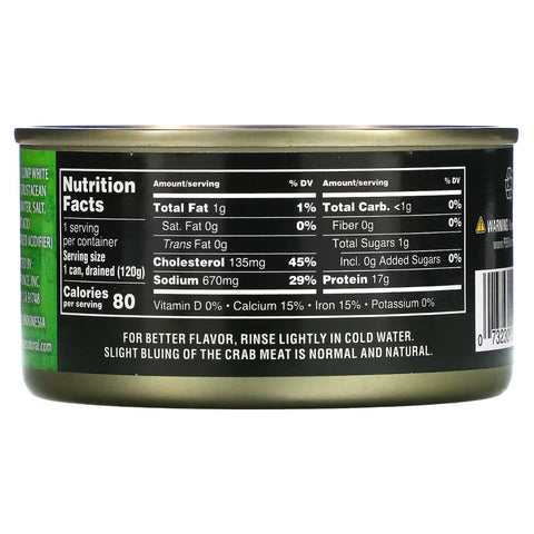 Crown Prince Natural Fancy White Canned Lump Crab Meat - 6 oz.