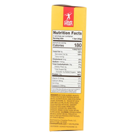 Caveman Foods Double Dark Chocolate Protein Bars - 4 ct