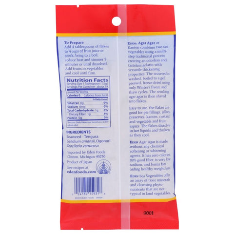 Eden Foods Agar Agar Sea Vegetable Gelatin Flakes - 1 oz