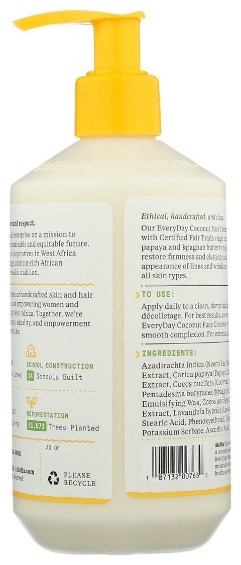 Alaffia Everyday Coconut Face Cream Purely Coconut - 12 oz.