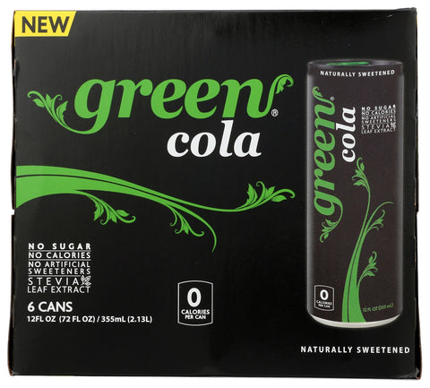 Green Cola Soda Cans - 6pk/72 oz.