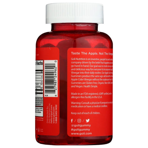 Goli Nutrition Apple Cider Vinegar Gummies - 60 ct