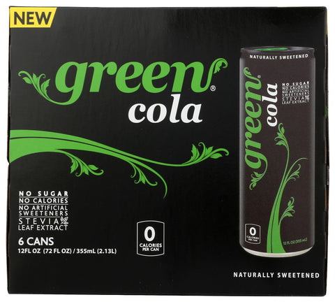 Green Cola Soda Cans - 6pk/72 oz.