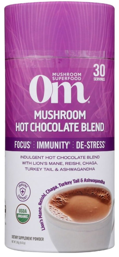Om Mushroom Mushroom Hot Chocolate Blend - 8.4 oz | om mushroom hot chocolate | om chocolate mushroom |om hot chocolate blend | om mushroom chocolate | Om Mushroom | Pantryway