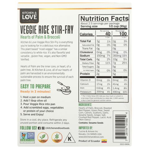 Kitchen And Love Veggie Stir Fry Rice - 8 oz