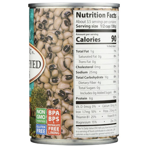 Eden Organic Black Eyed Peas No Salt Added - 15 oz