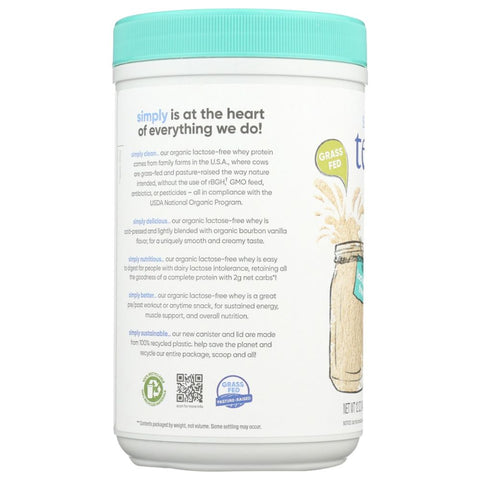Simply Tera's Lactose Organic Whey Protein Free Vanilla - 12 oz