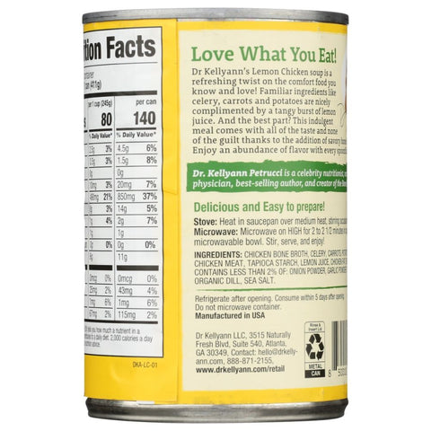 Dr Kellyann Lemon Chicken Bone Broth Soup - 14.5 oz