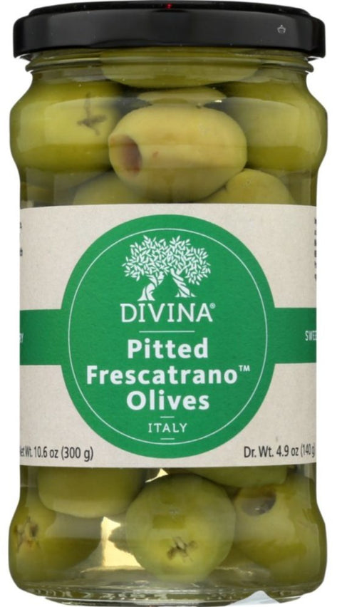 Divina Frescatrano Olives Pitted - 4.9 oz | frescatrano olives | divina frescatrano olives | Divina | divina pitted frescatrano olives | frescatrano pitted olives | frescatrano | divina olives | Pantryway