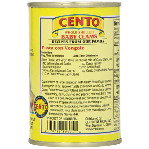Cento Whole Shelled Baby Clams - 10 oz