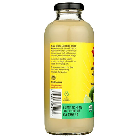 Bragg Organic Apple Cider Vinegar Refreshers Prebiotic Lime Citrus - 16 fl oz