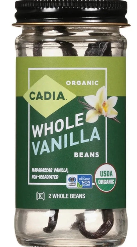 Cadia Organic Whole Vanilla Beans Whole - 2 ct