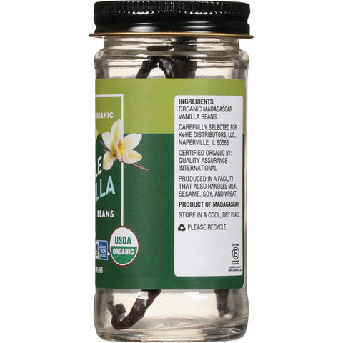 Cadia Organic Whole Vanilla Beans Whole - 2 ct
